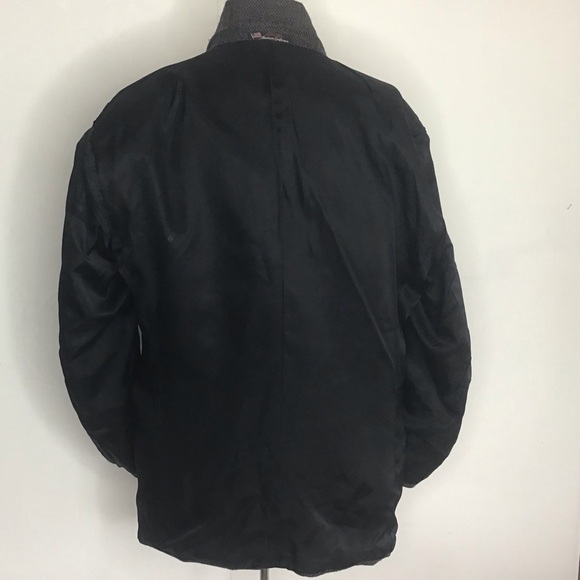 Stafford Vtg Gray Barleycorn Tweed Lambswool 3 Button Notch Collar Blazer 42 S - Picture 9 of 15